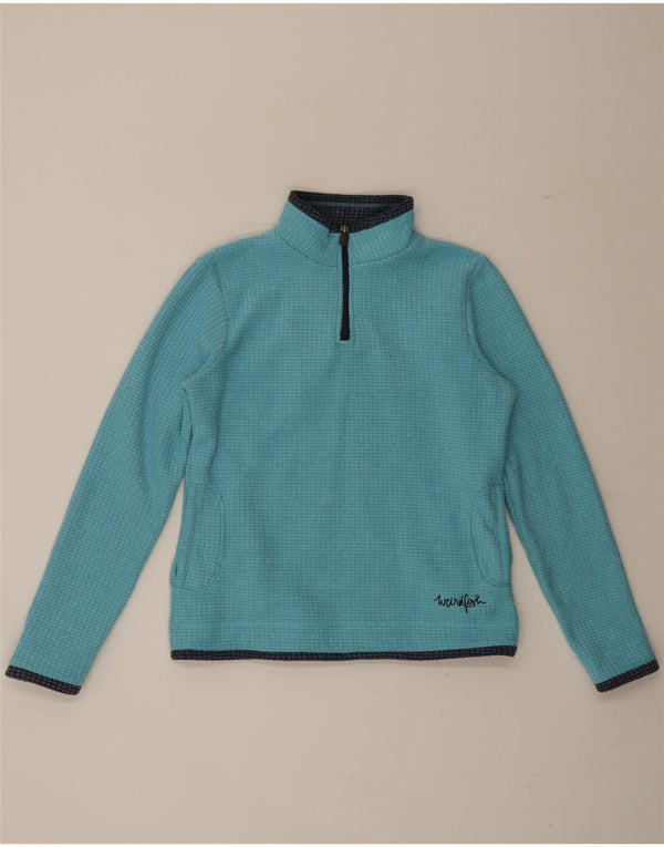 Weird Fish Damen-Fleecepullover mit Reißverschluss am Hals, UK 12, Mittelblau, Polyester