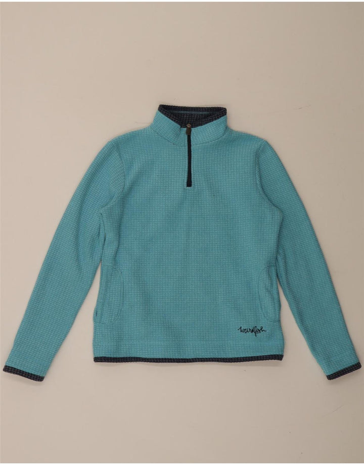 Weird Fish Damen-Fleecepullover mit Reißverschluss am Hals, UK 12, Mittelblau, Polyester