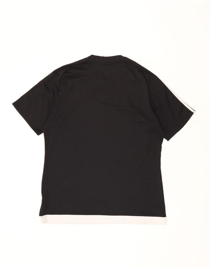 ADIDAS Herren Climalite T-Shirt Top Large Schwarz Colourblock Polyester