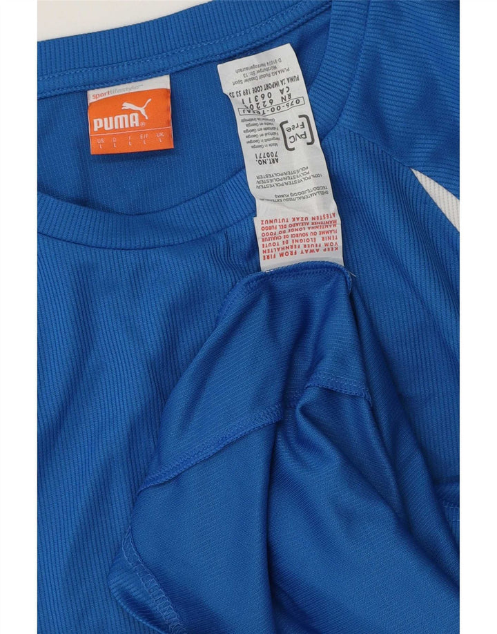 Puma Herren-Top, langärmelig, groß, blau gestreift, Polyester