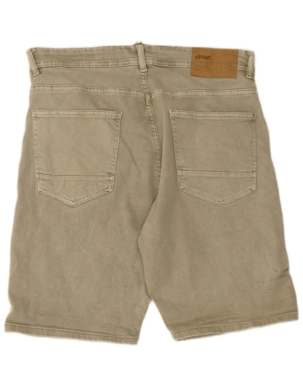 Zara Herren Jeansshorts EU 46 XL W36 Khaki Baumwolle