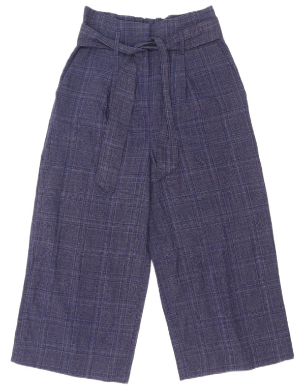Marks & Spencer Damen-Caprihose mit weitem Bein, UK 8, Größe S, W28, L21, Marineblau
