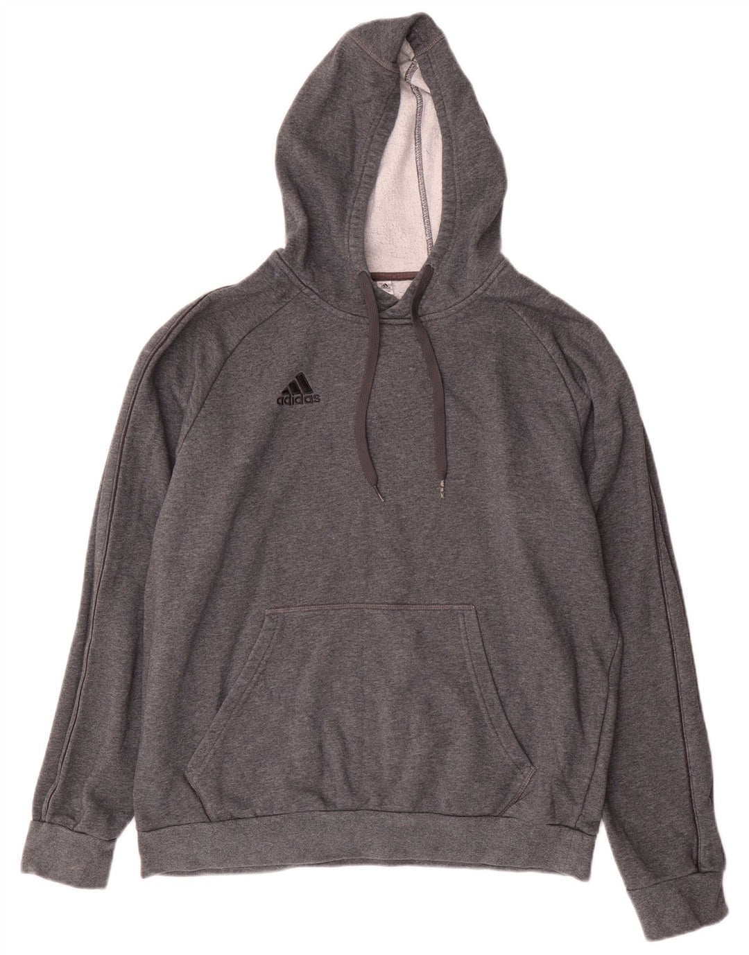 Adidas Herren Kapuzenpullover, groß, graue Baumwolle