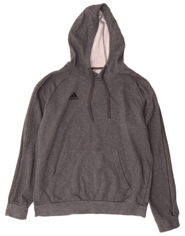 Adidas Herren Kapuzenpullover, groß, graue Baumwolle