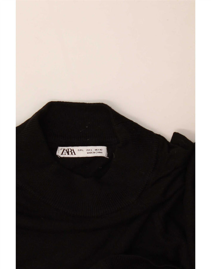 Zara Herren-Pullover mit Rollkragen, groß, Schwarz