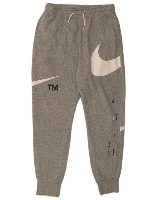 Nike Herren-Trainingsanzug mit Swoosh-Grafik und Jogginghose aus mittelgrauer Baumwolle