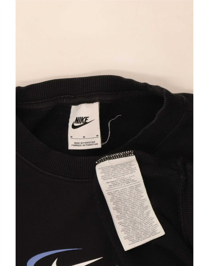 Nike Herren-Sweatshirt mit Grafik, lockere Passform, mittlere schwarze Baumwolle