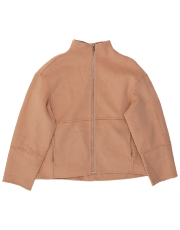 Zara Womens Bomber Jacket UK 14 Medium Orange Wool
