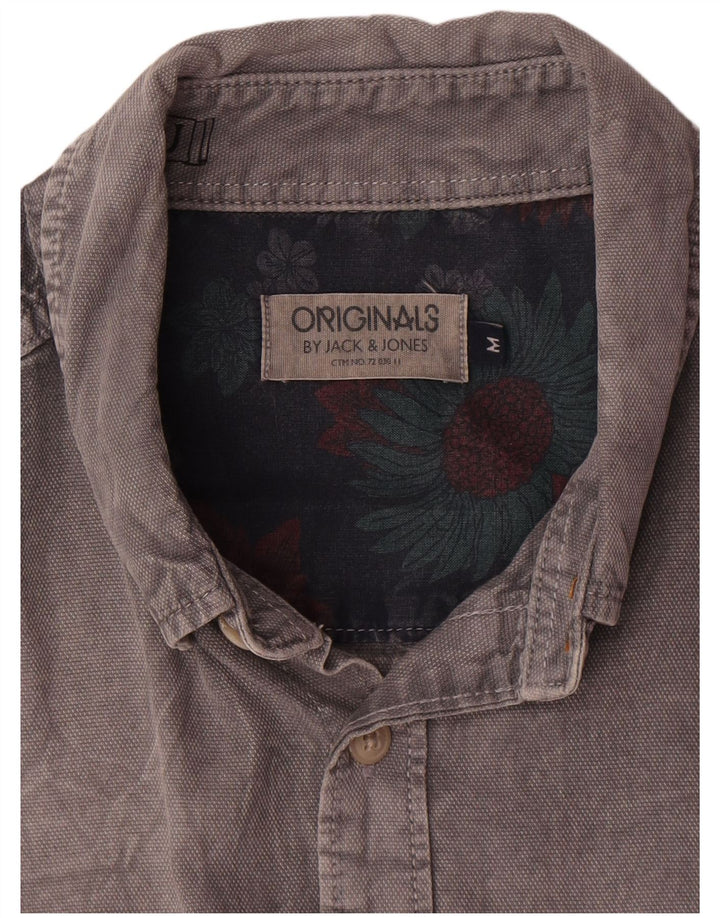 Jack & Jones Herrenhemd aus mittelgrauer Baumwolle