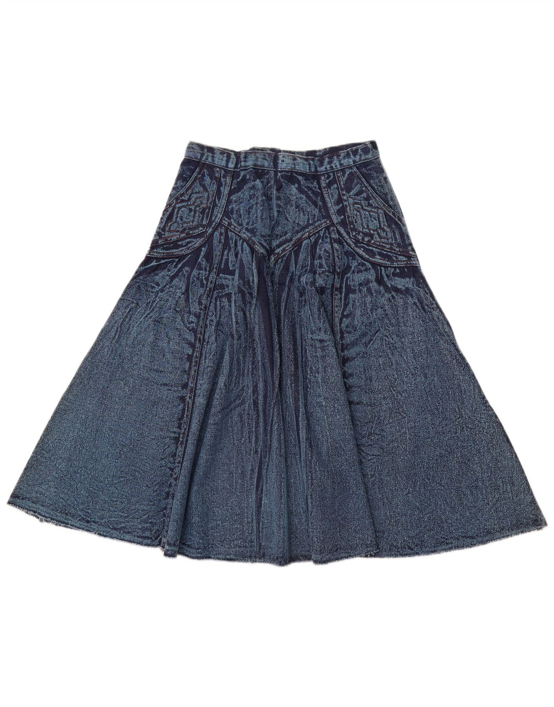 VINTAGE Jeansrock mit hoher Taille für Damen, W28, Mittelblau