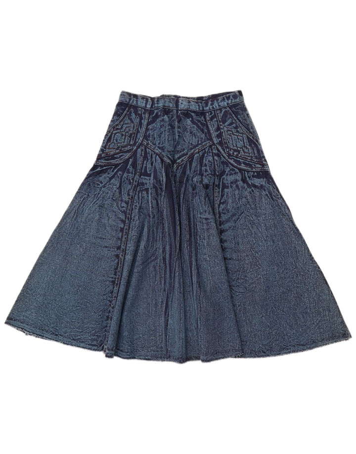 VINTAGE Jeansrock mit hoher Taille für Damen, W28, Mittelblau