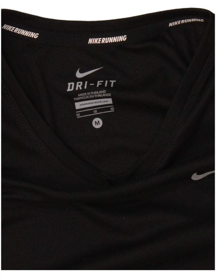 Nike Damen Dri Fit Top Langarm UK 14 Medium Schwarz