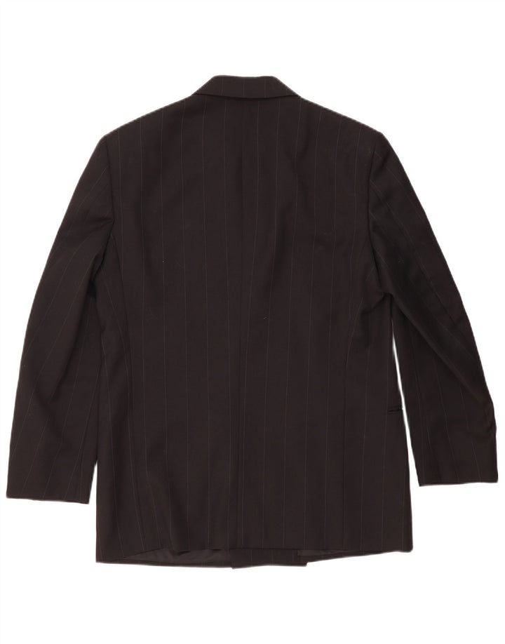 OXER Herren-Blazer, zweireihig, Gr. 38, Mittelschwarz, Nadelstreifen
