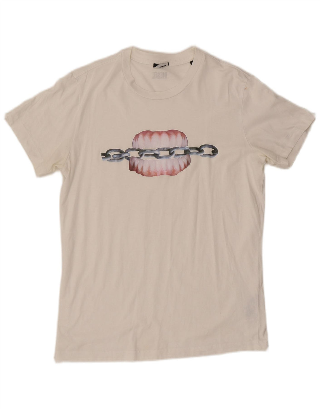 Diesel Herren-T-Shirt mit Grafik, mittelweiße Baumwolle