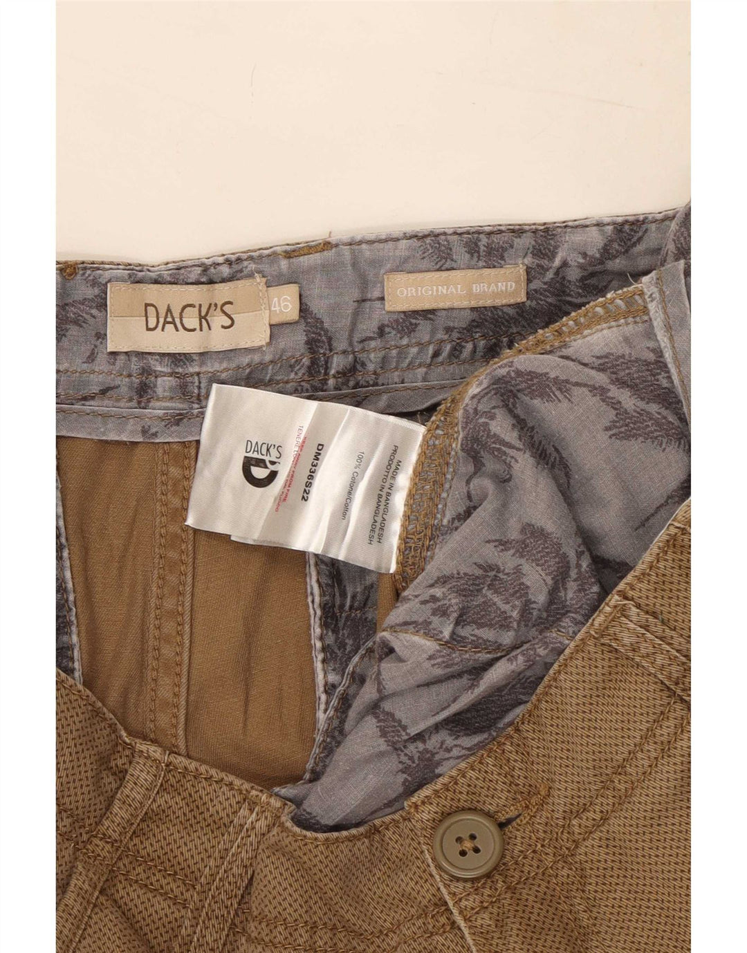 Dack's Herren-Cargoshorts IT 46 Small W32 Braun gefleckte Baumwolle