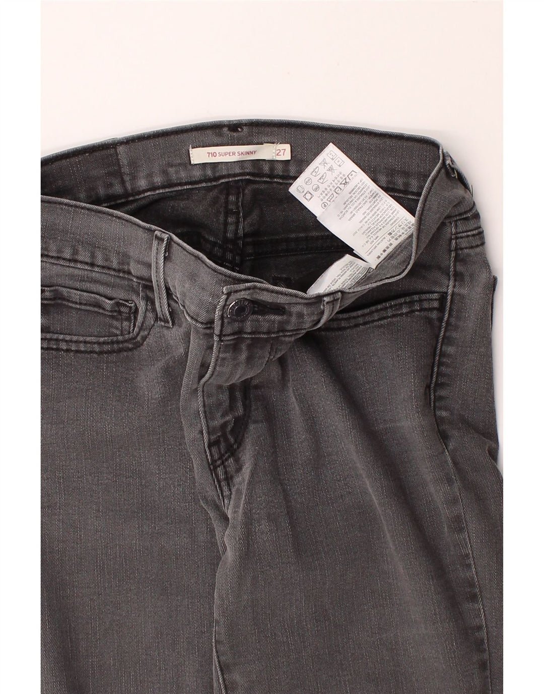 LEVI'S Womens 710 Super Skinny Jeans W27 L29 Grey Cotton Vintage Levi's and Second-Hand Levi's from Messina Hembry 