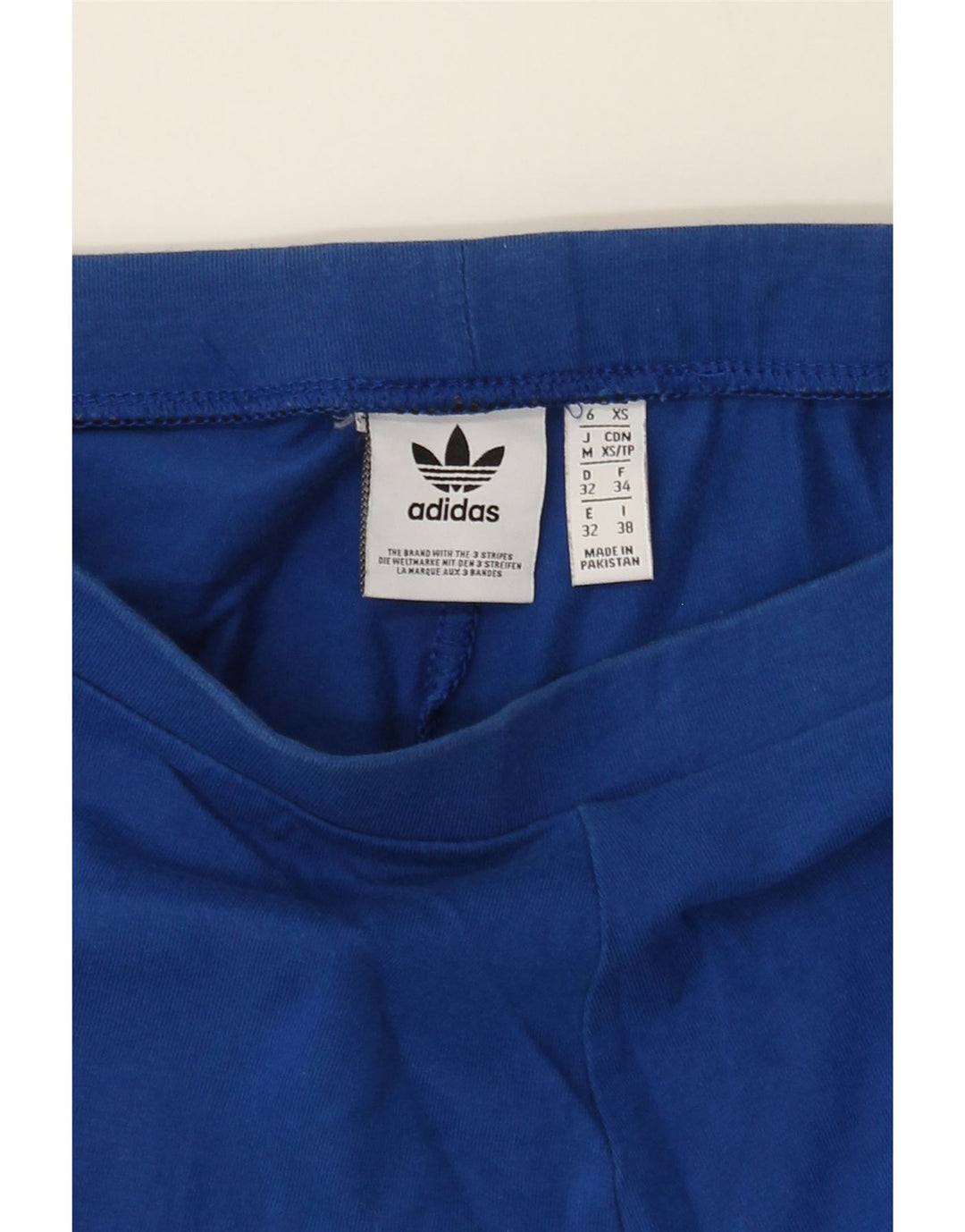 ADIDAS Womens Graphic Leggings UK 6 XS Blue Vintage Adidas and Second-Hand Adidas from Messina Hembry 