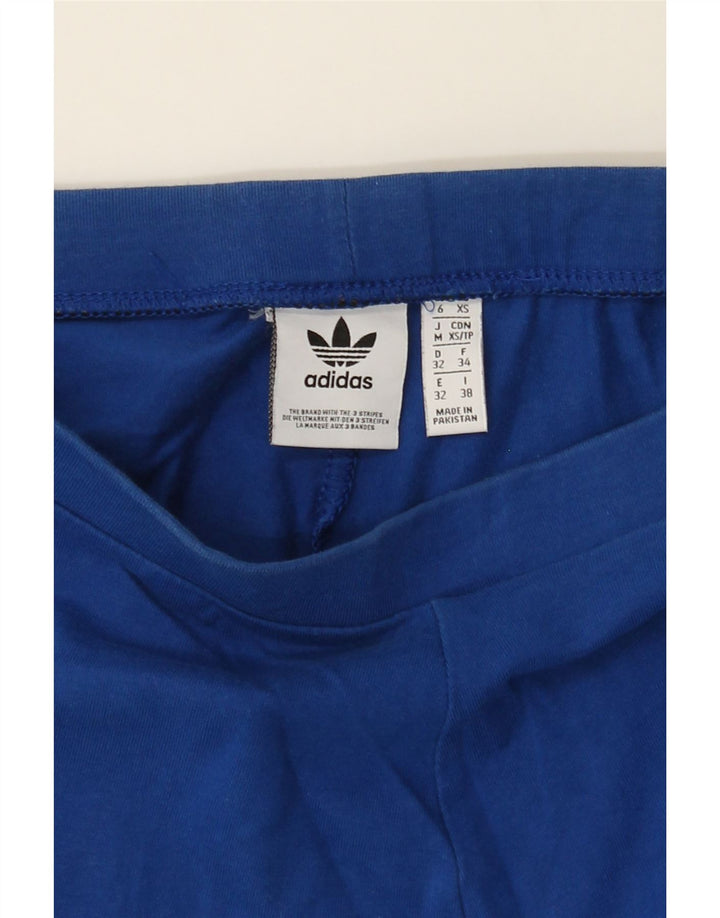 ADIDAS Womens Graphic Leggings UK 6 XS Blue Vintage Adidas and Second-Hand Adidas from Messina Hembry 