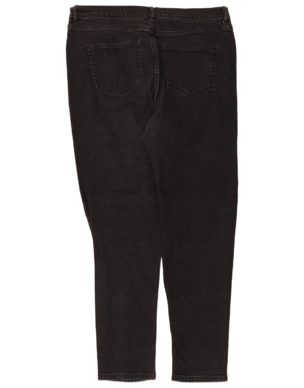 Marks & Spencer Damen Skinny Jeans UK 16 Large W34 L28 Schwarze Baumwolle