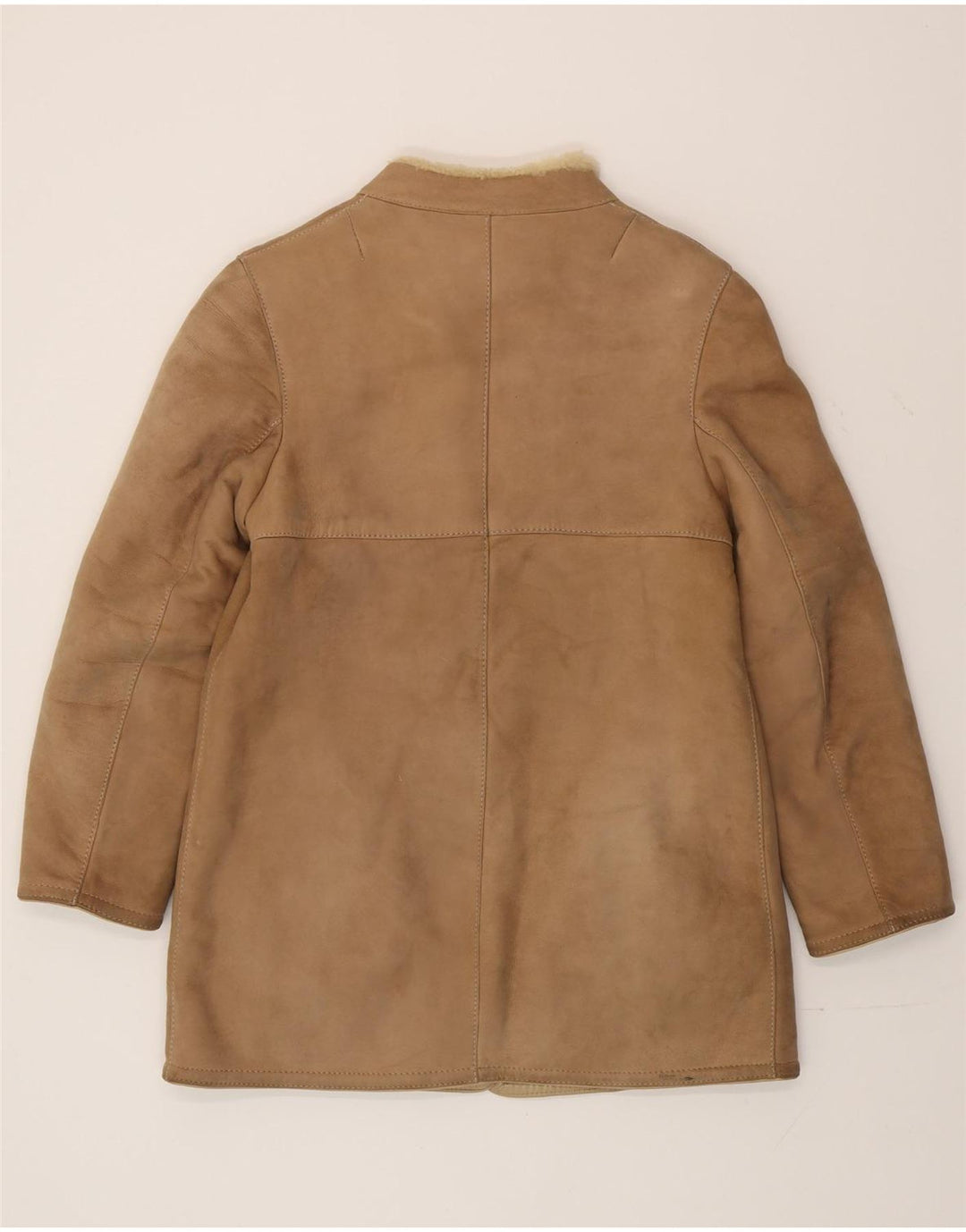 Vintage Damen Shearling Mantel IT 44 Medium Beige Shearling