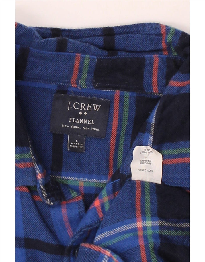 J. CREW Mens Flannel Shirt Large Blue Check Cotton Vintage J. Crew and Second-Hand J. Crew from Messina Hembry 