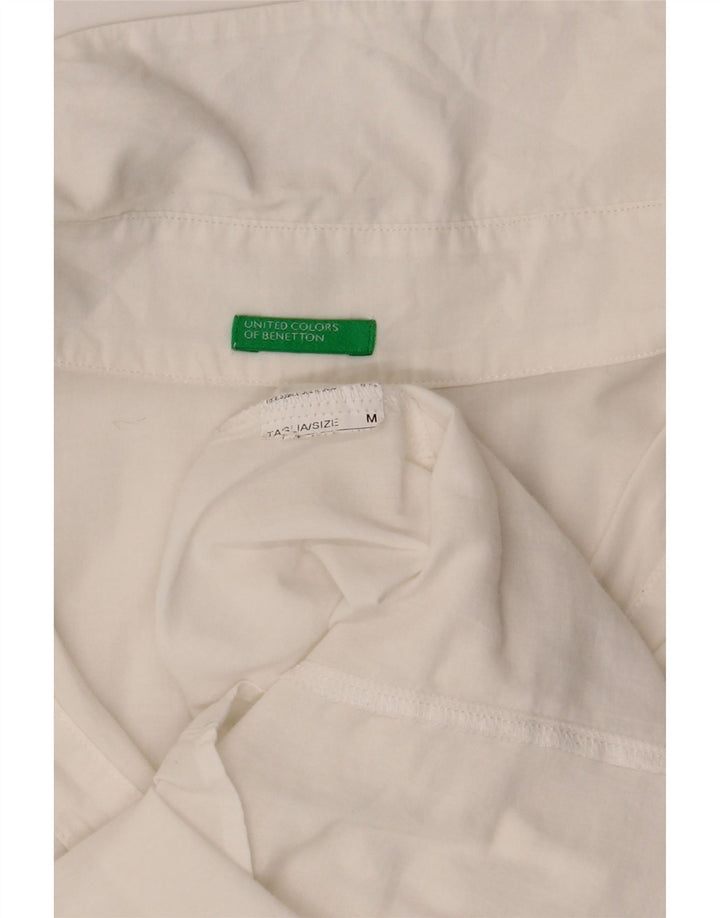 Benetton Damen Kurzarmhemd UK 12 Mittelweiß