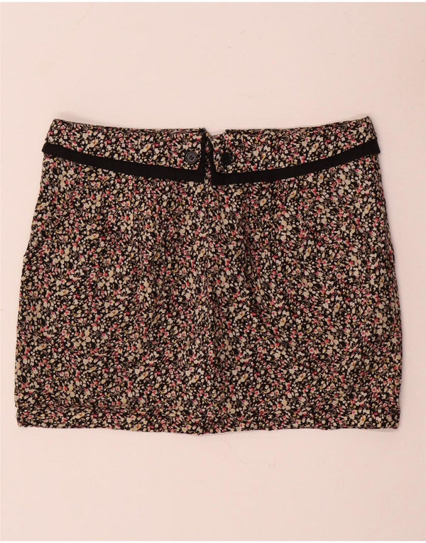 TOPSHOP Damen Minirock UK 10 Small W30 Mehrfarbige Blumen-Baumwolle