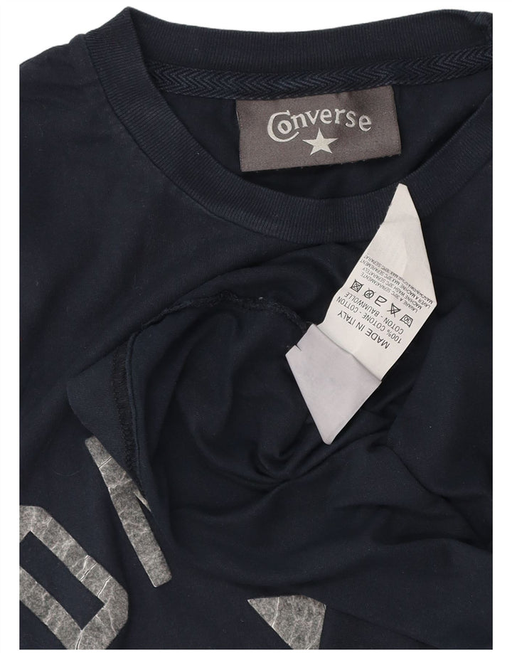 Converse Herren-T-Shirt mit Grafik, Größe S, marineblau, Baumwolle