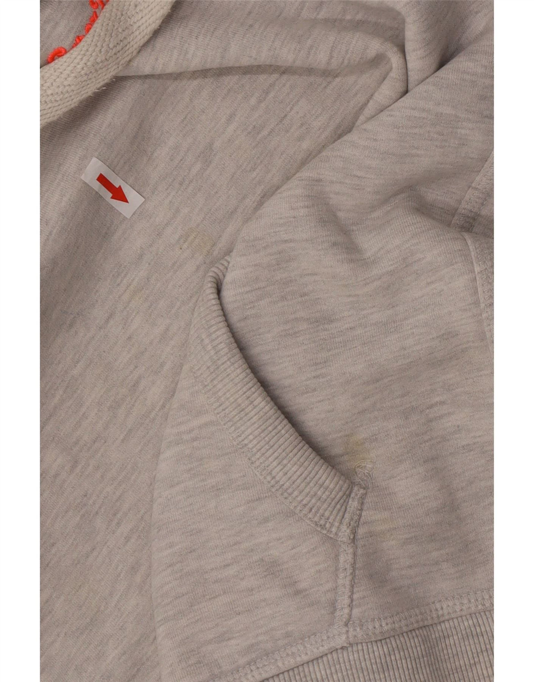 Superdry Damen Kapuzenpullover UK 14 Mittelgraue Baumwolle