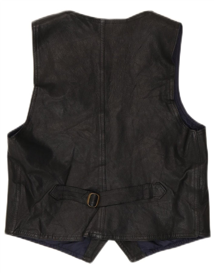 Vintage Herren Lederweste Mittelschwarzes Leder