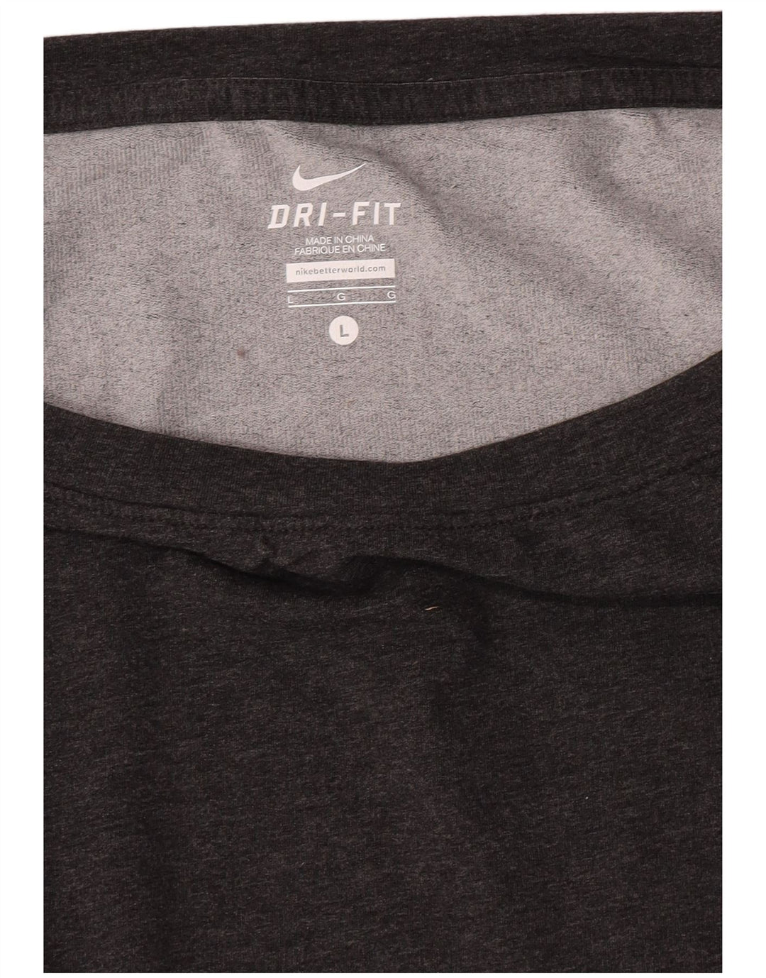 Nike Damen Dri Fit Top Langarm UK 16 Large Grau geflecktes Polyester