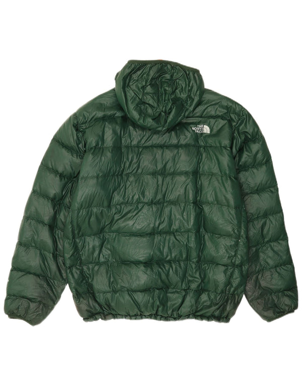 The North Face wattierte Herrenjacke mit Kapuze, UK 42 XL, grünes Nylon