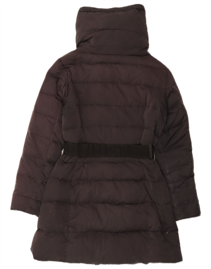 Zara Damen Wattierter Mantel UK 12 Medium Schwarz