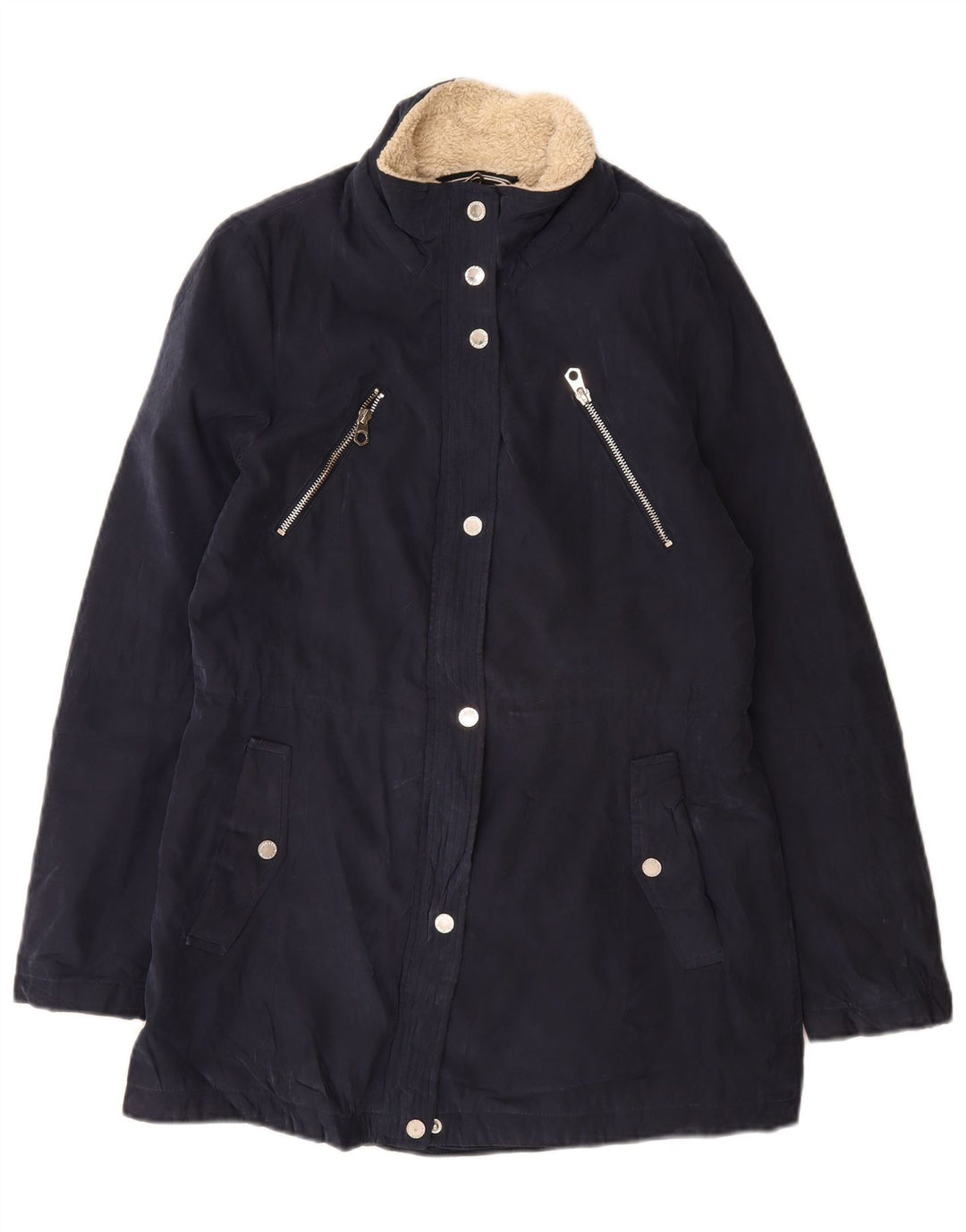 Nautica Womens Sherpa Jacke UK 10 Small Marineblau Polyester
