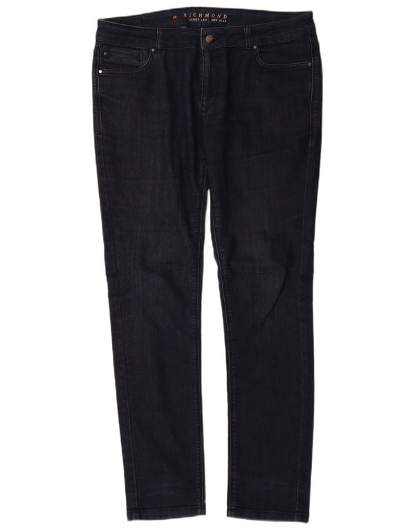Richmond Damen Mid Rise Skinny Jeans UK 14 Large W36 L30 Marineblaue Baumwolle