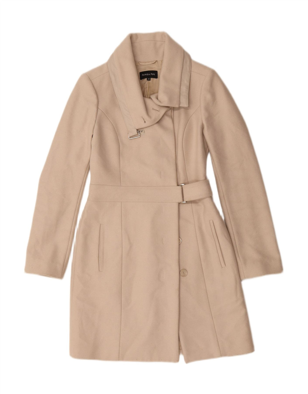Patrizia Pepe Damen Mantel IT 42 Mittelbeige Wolle