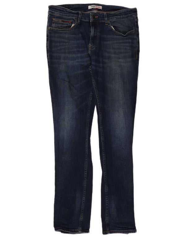 TOMMY HILFIGER Herren Slim Jeans W34 L32 Blaue Baumwolle