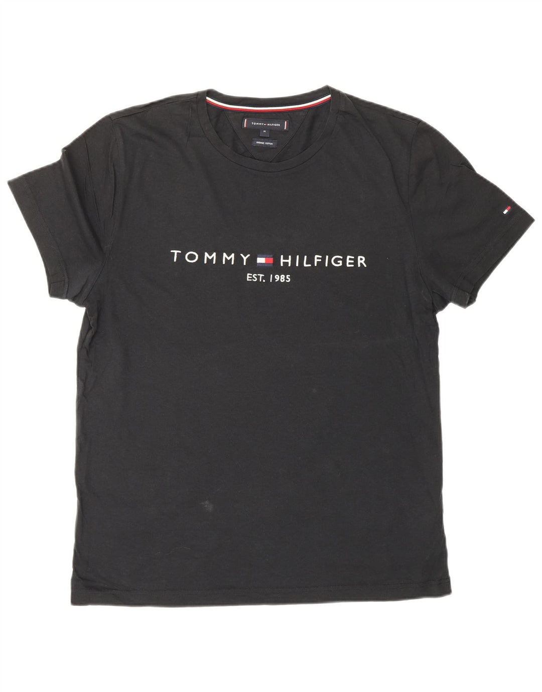 Tommy Hilfiger Herren-T-Shirt mit Grafik, mittelschwarze Baumwolle