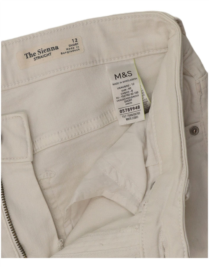 Marks & Spencer Damen The Sienna Straight Jeans UK 12 Medium W30 L26 Weiß