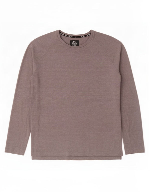 Reebok Mens Top Long Sleeve Large Grey Flecked Polyester