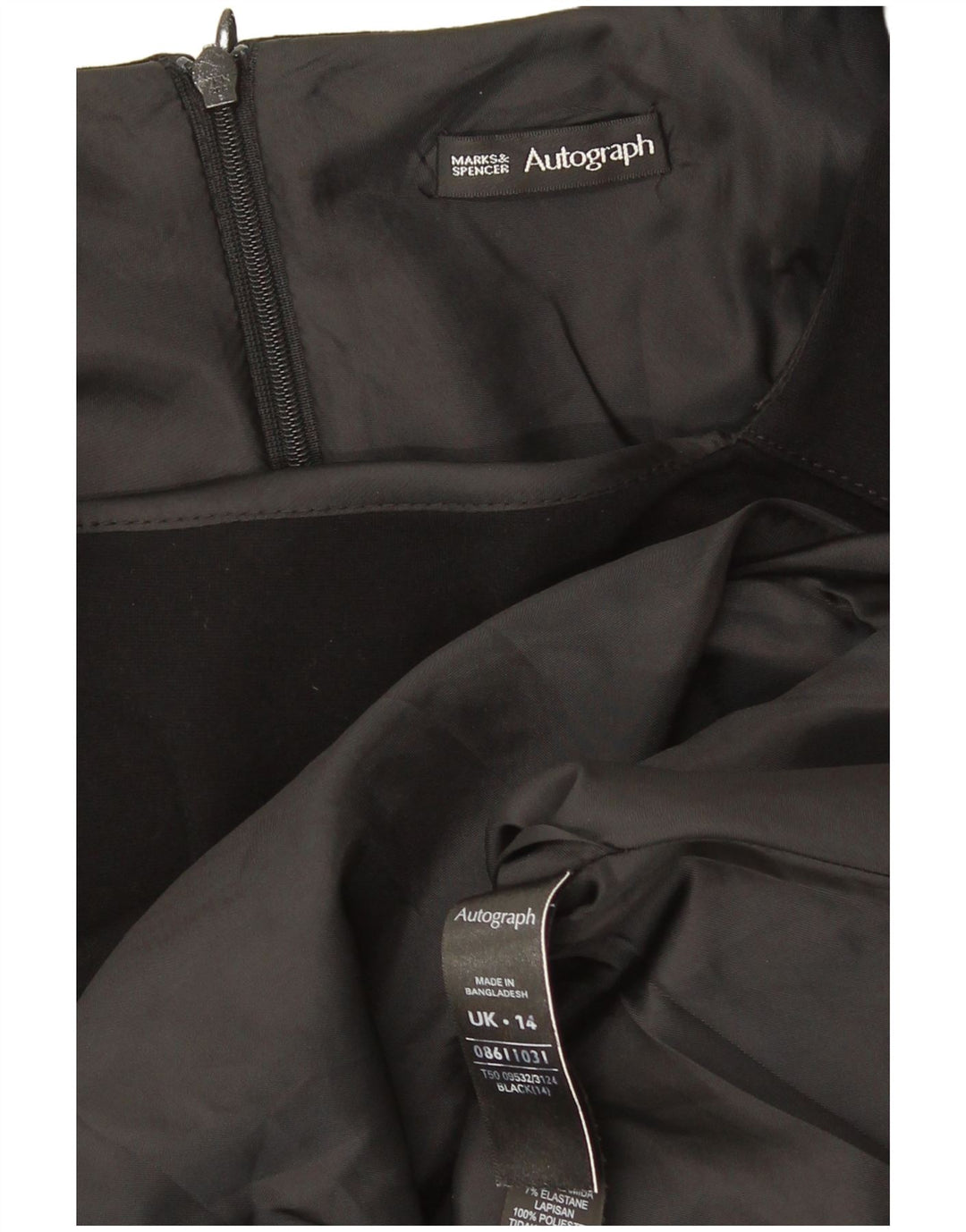 Marks & Spencer Damen Autograph Ärmelloses Etuikleid UK 14 Medium Schwarz