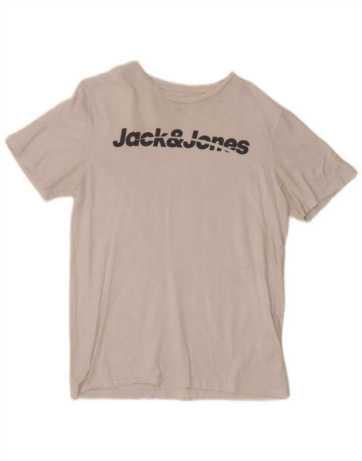 Jack & Jones Herren-T-Shirt mit normaler Passform, mittelweißer Baumwolle, mit Grafik
