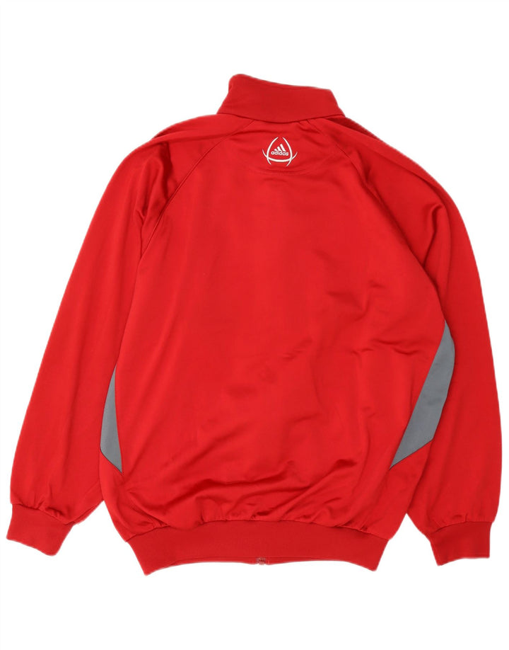 Adidas Herren-Trainingsanzug-Top-Jacke, UK 34/36, klein, rotes Farbblock-Polyester