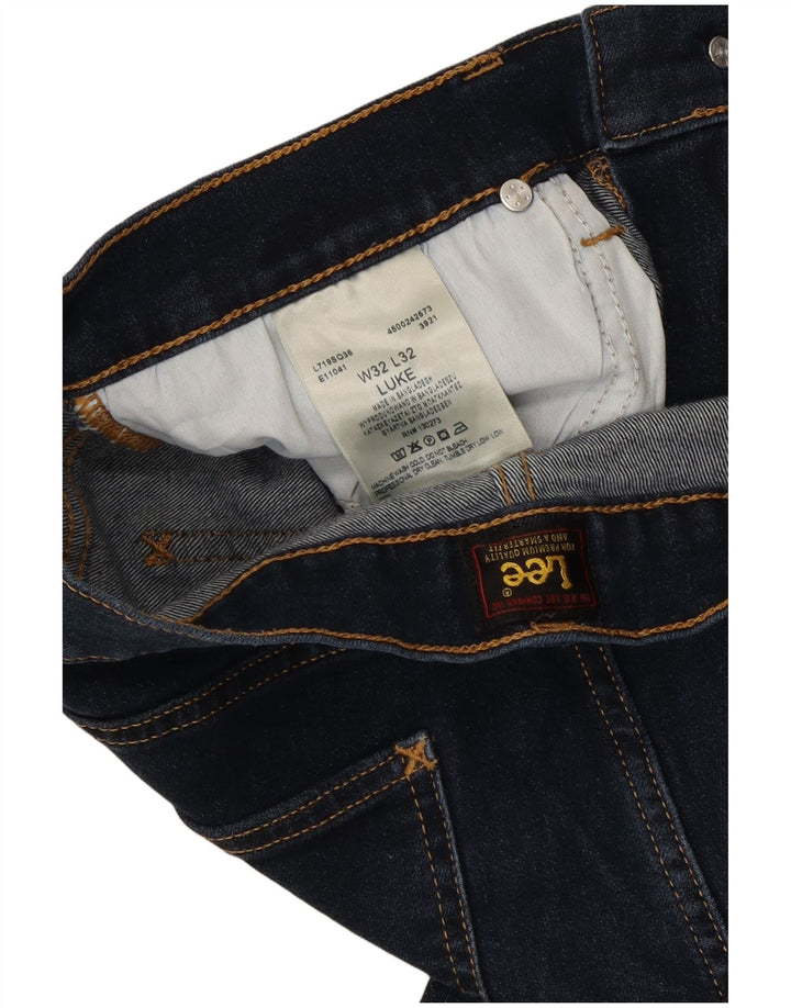 LEE Womens Luke Slim Jeans W32 L32 Navy Blue Cotton