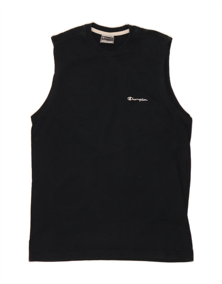 CHAMPION Womens Vest Top UK 16 Large Black Cotton Vintage Champion and Second-Hand Champion from Messina Hembry 