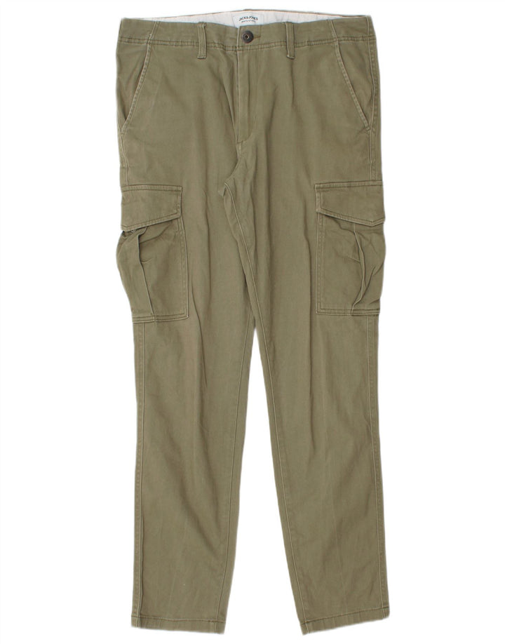 Jack & Jones Herren Slim Cargohose W32 L30 Khaki Baumwolle