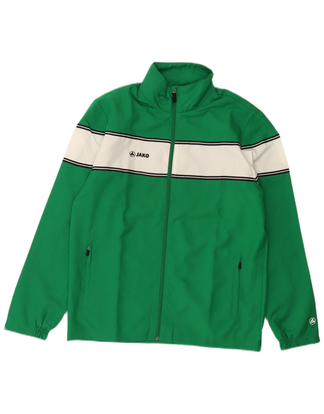 Jako Herren-Trainingsanzug-Oberteil, Jacke, klein, grünes Farbblock-Polyester