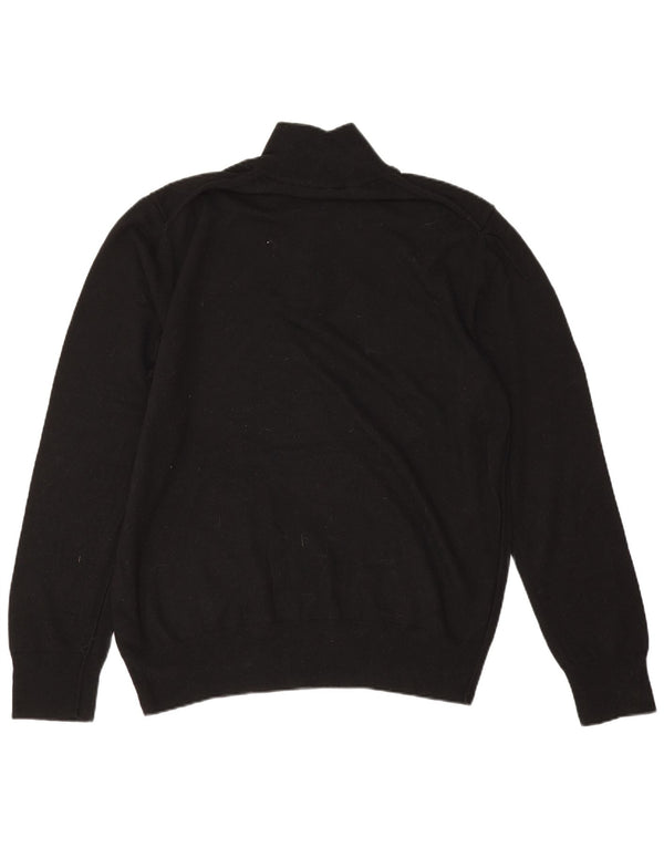 All Saints Herren-Pullover mit Reißverschluss, 2XL, schwarze Wolle