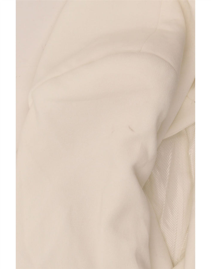 Zara Damen-Blazer, offen, übergroß, UK 6, XS, Weiß, Polyester