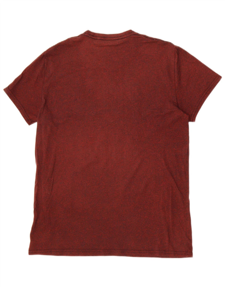 Hollister Herren-T-Shirt mit grafischem Muster, mittlere kastanienbraune gefleckte Baumwolle